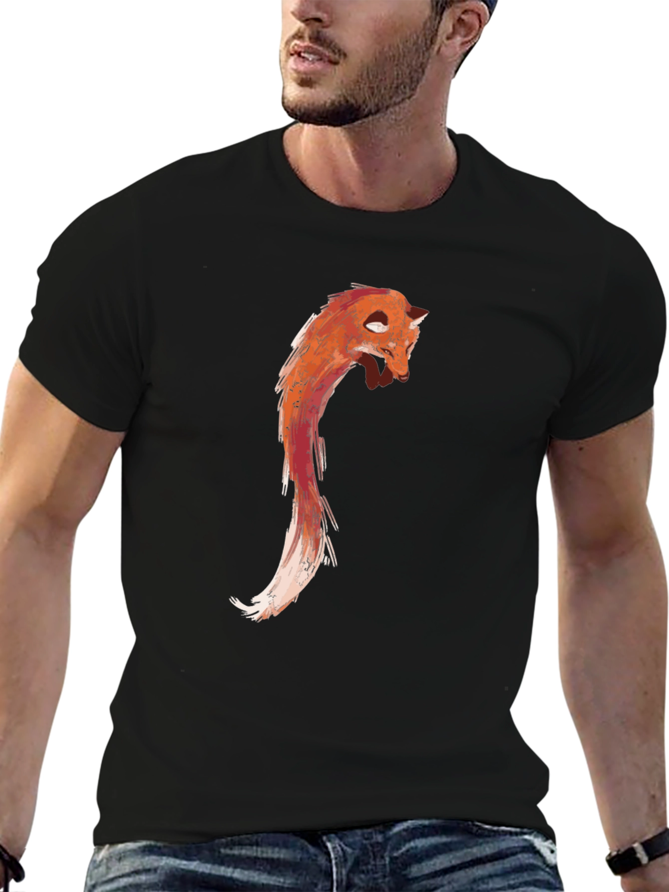 Fox Graphic Black T-Shirt - Unique Design