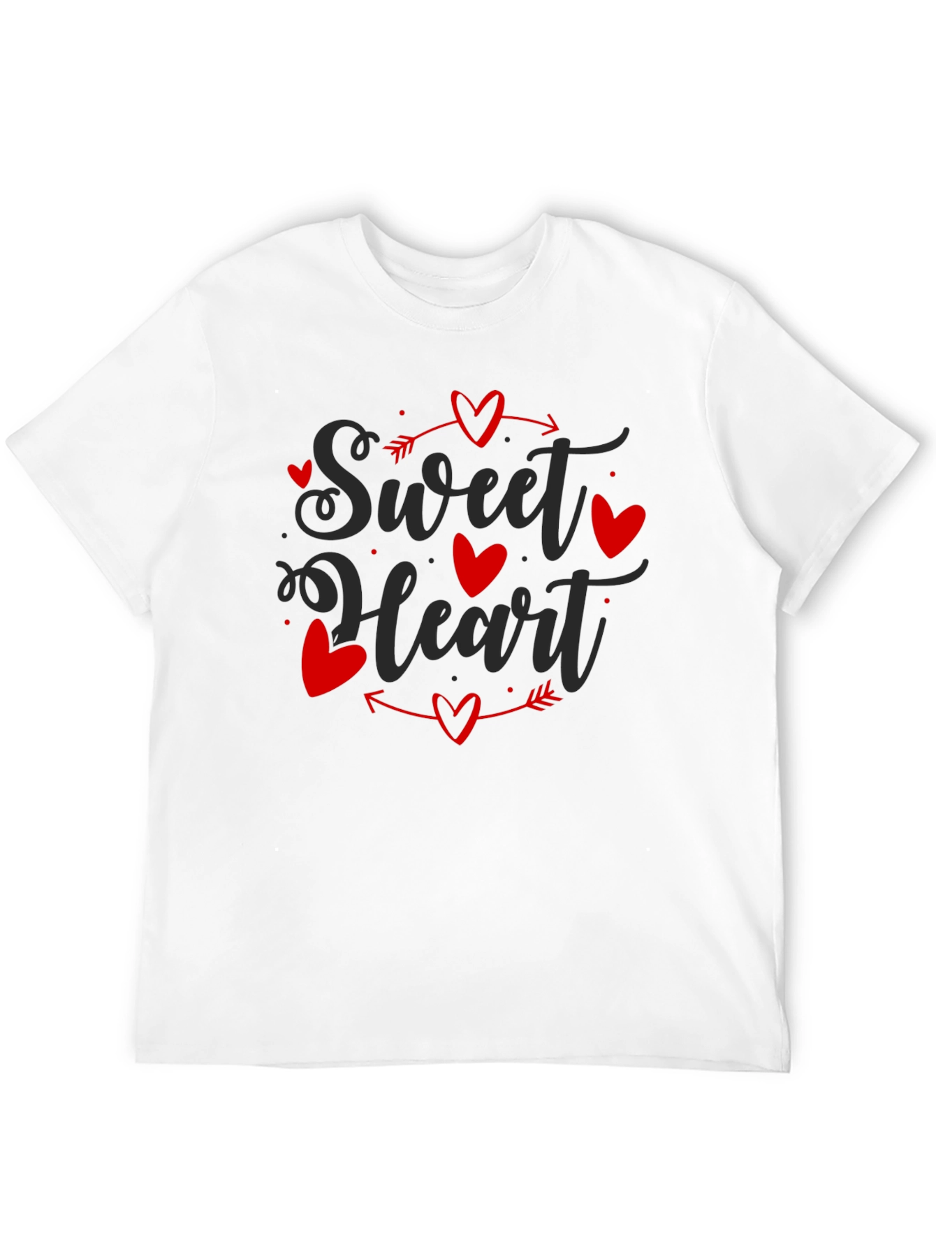 Sweet Heart Valentines Day Black T-shirt