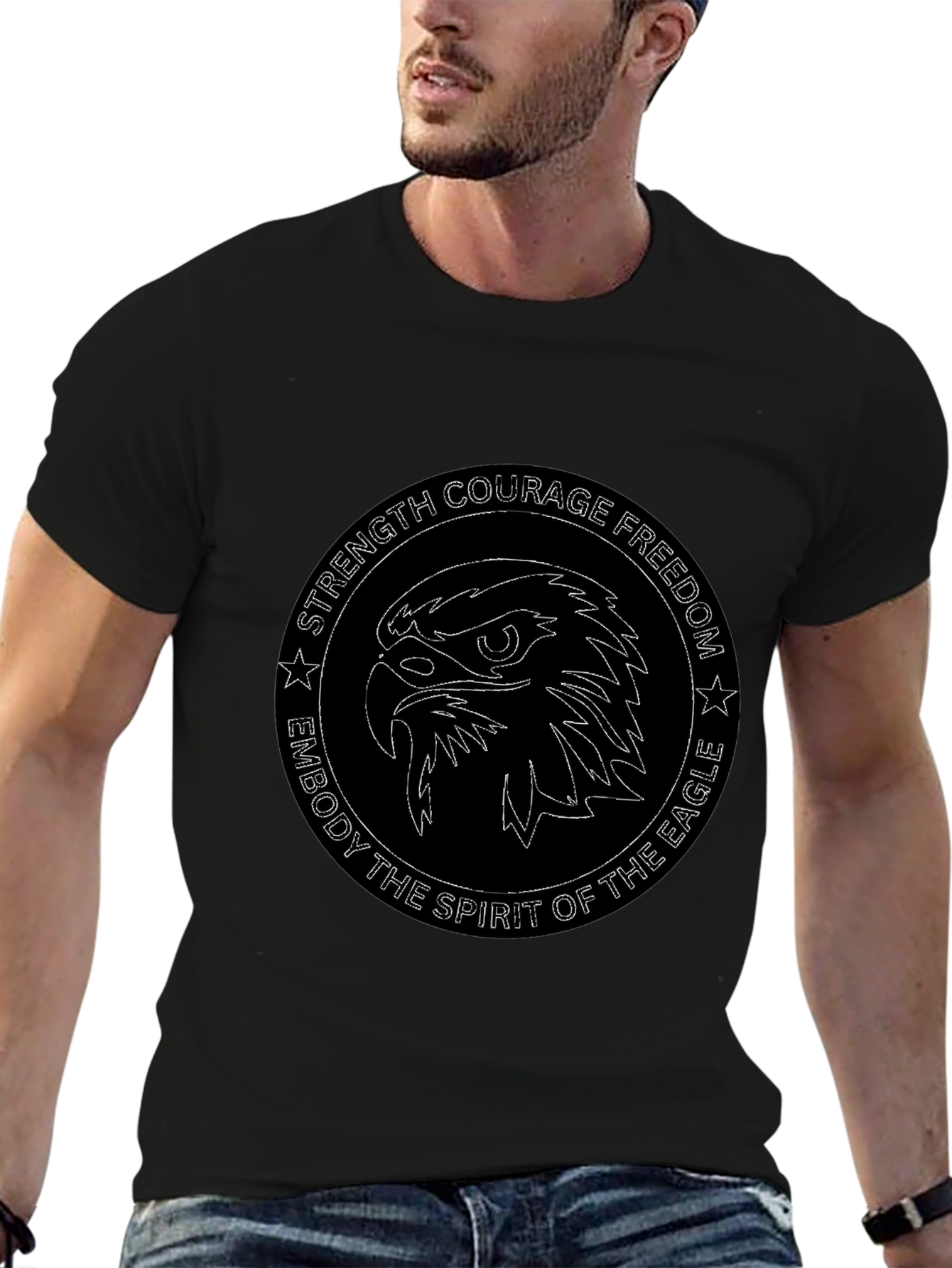 Eagle Spirit Graphic T-Shirt - Black