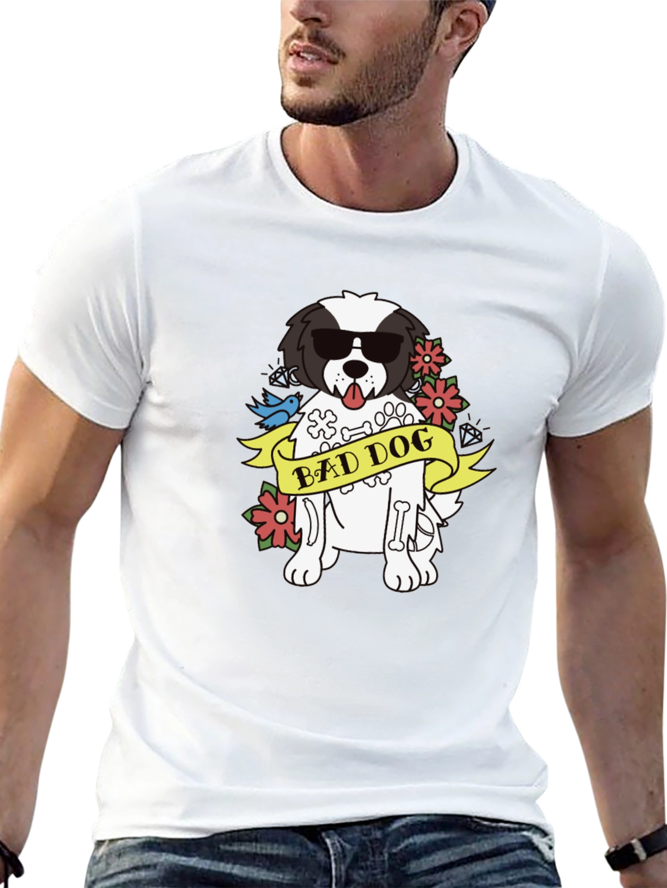 Bad Dog Graphic T-Shirt - Cool Canine Tee