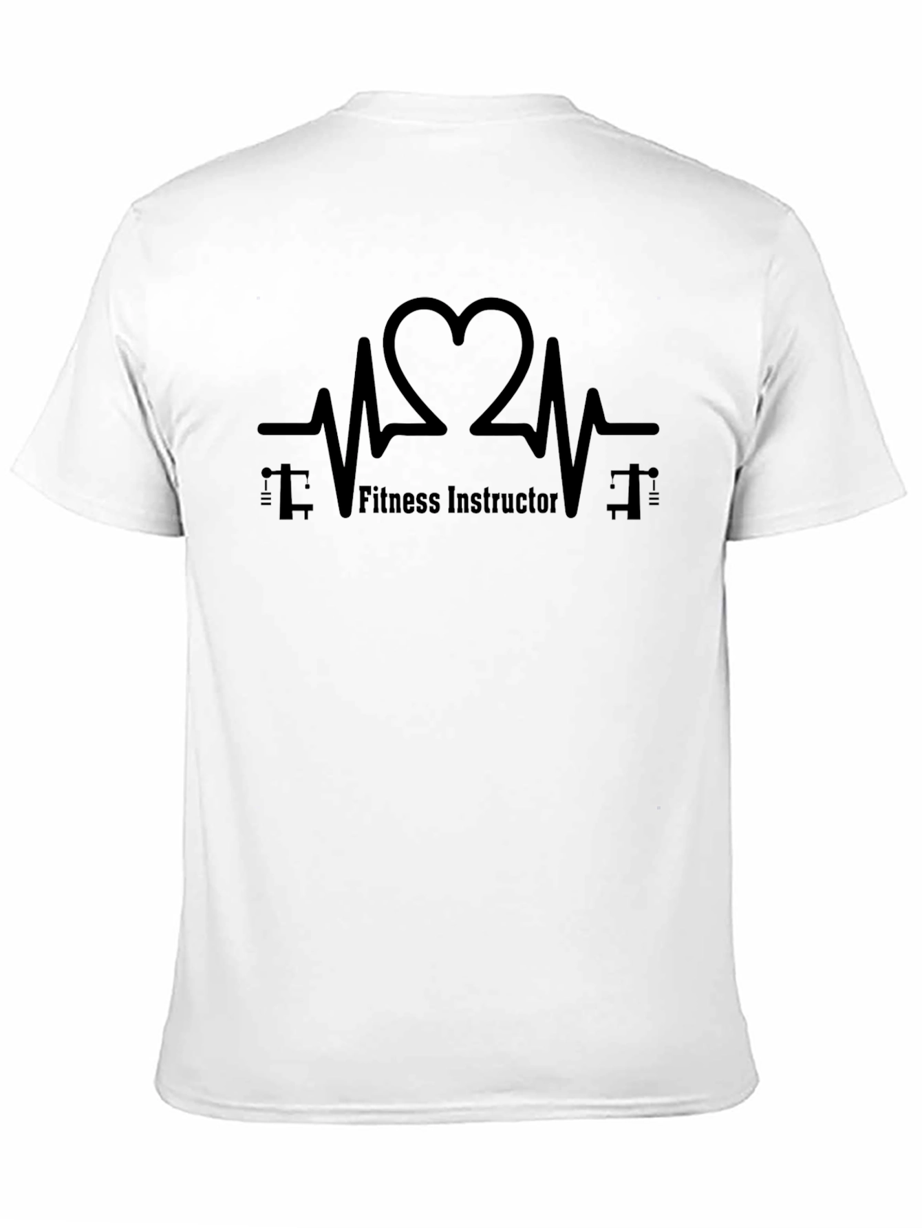 Fitness Instructor Heartbeat Graphic Tee - Black