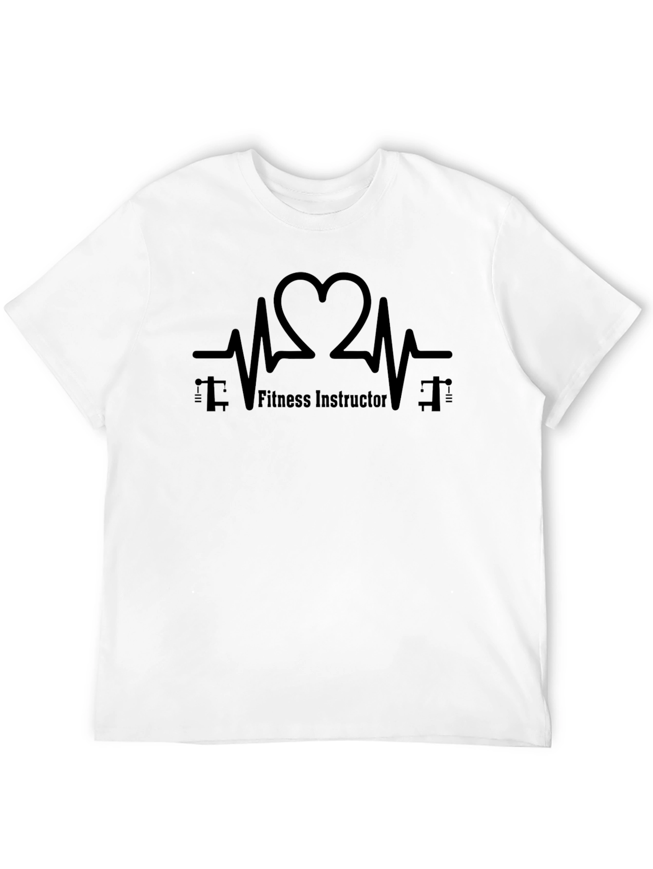 Fitness Instructor Heartbeat Graphic Tee - Black