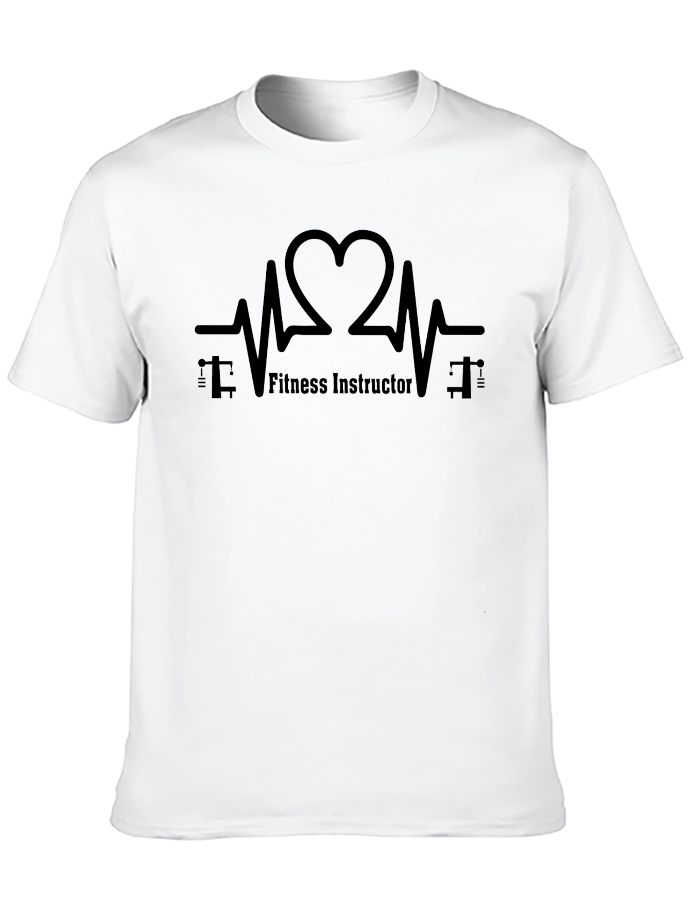 Fitness Instructor Heartbeat Graphic Tee - Black