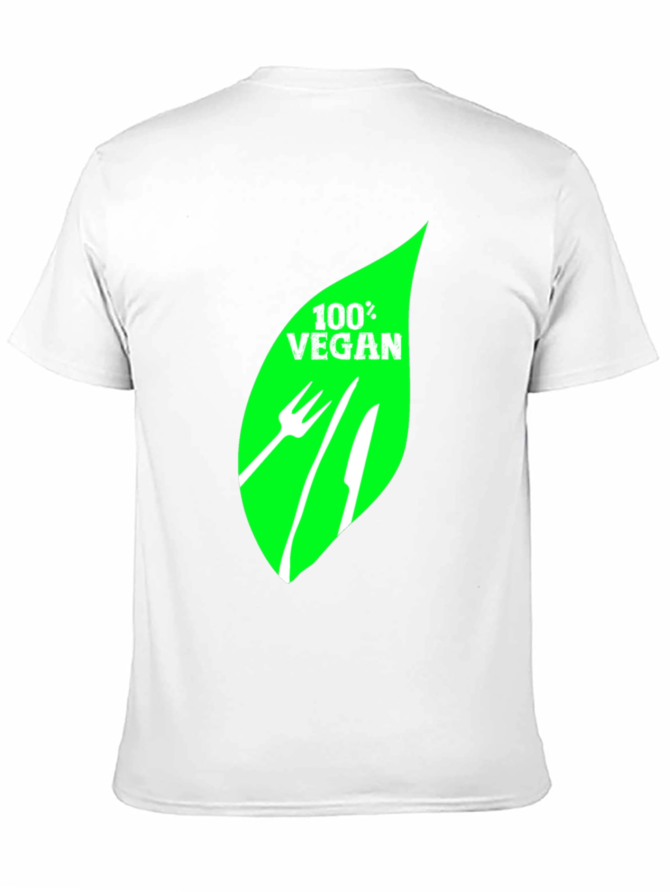 100% Vegan T-Shirt - Black Leaf Graphic