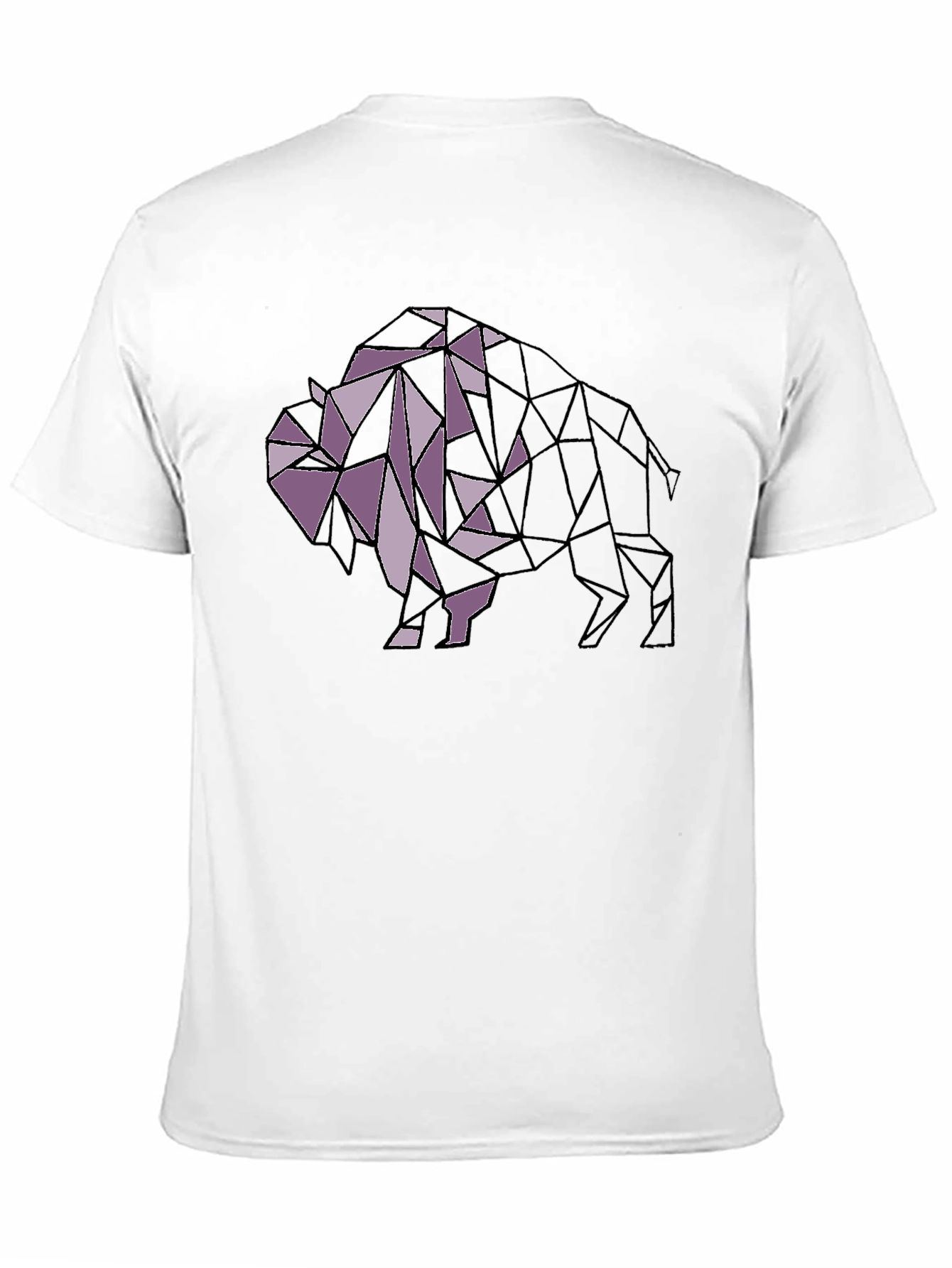 Geometric Bison Graphic Tee - Modern Style