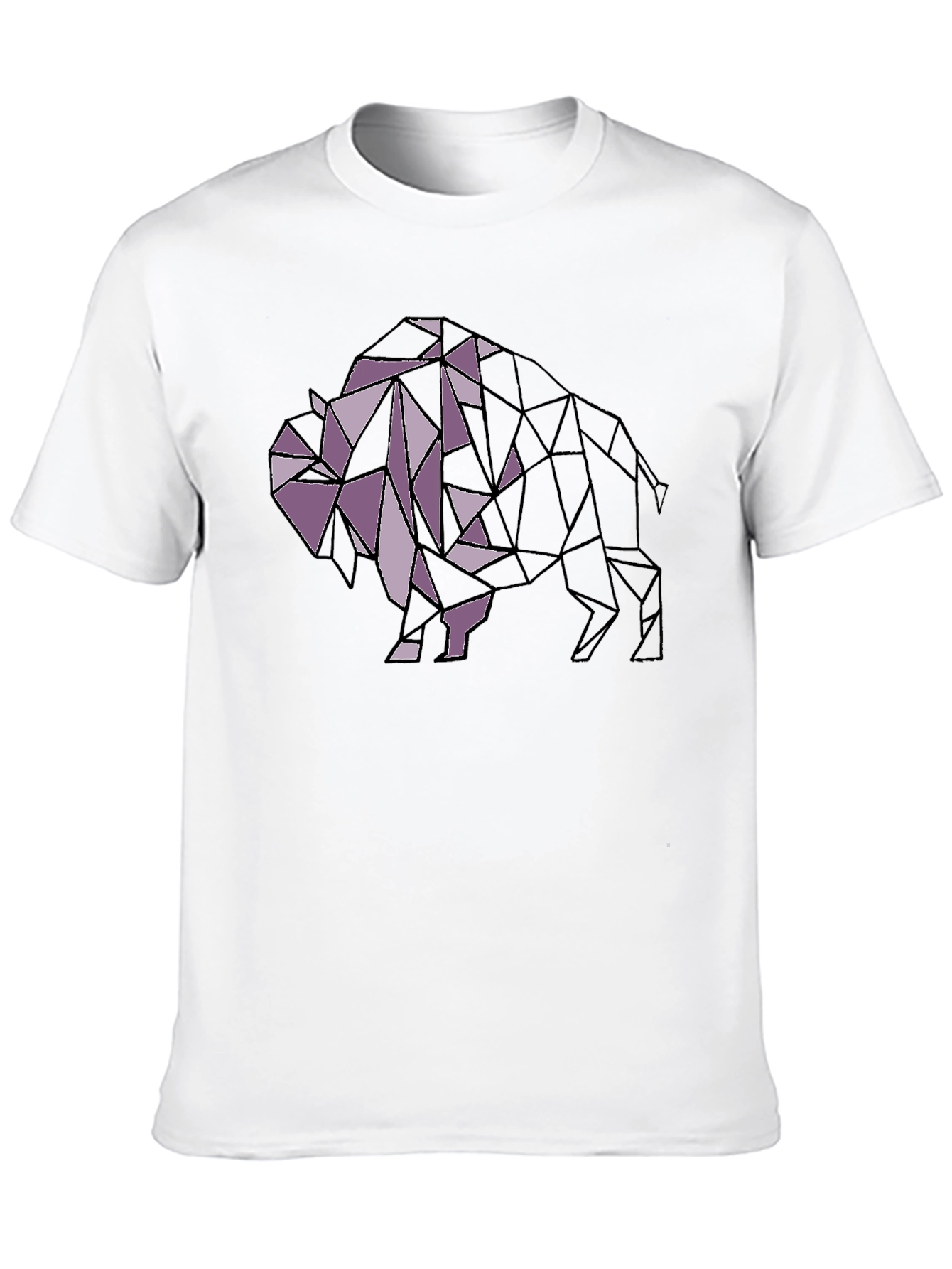 Geometric Bison Graphic Tee - Modern Style