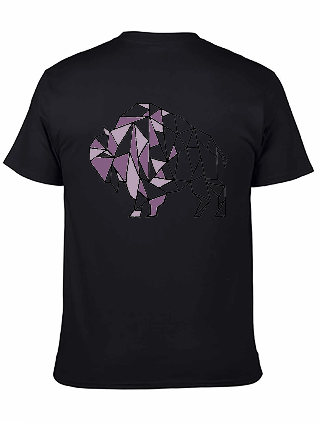 Geometric Bison Graphic Tee - Modern Style