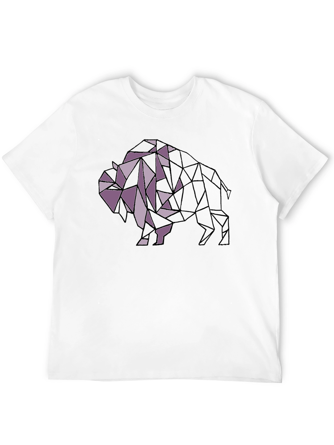 Geometric Bison Graphic Tee - Modern Style