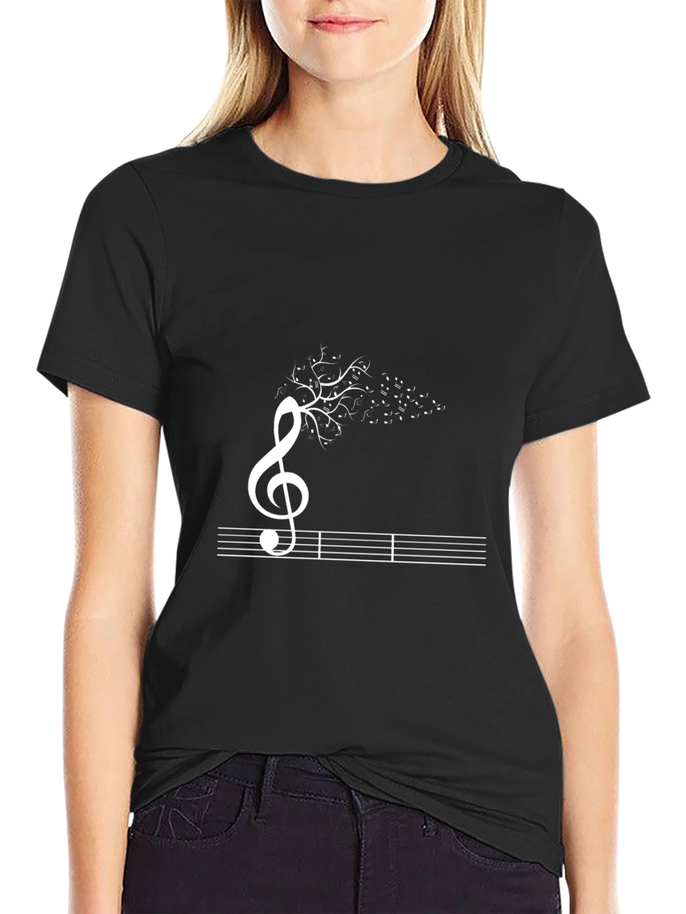 Musical Tree T-Shirt - Mens Black Tee