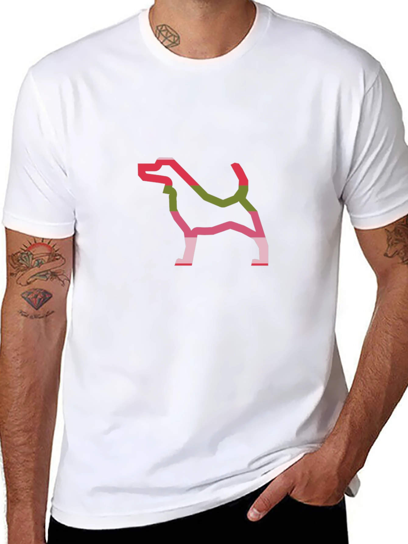 Dog Outline Graphic Tee - Black