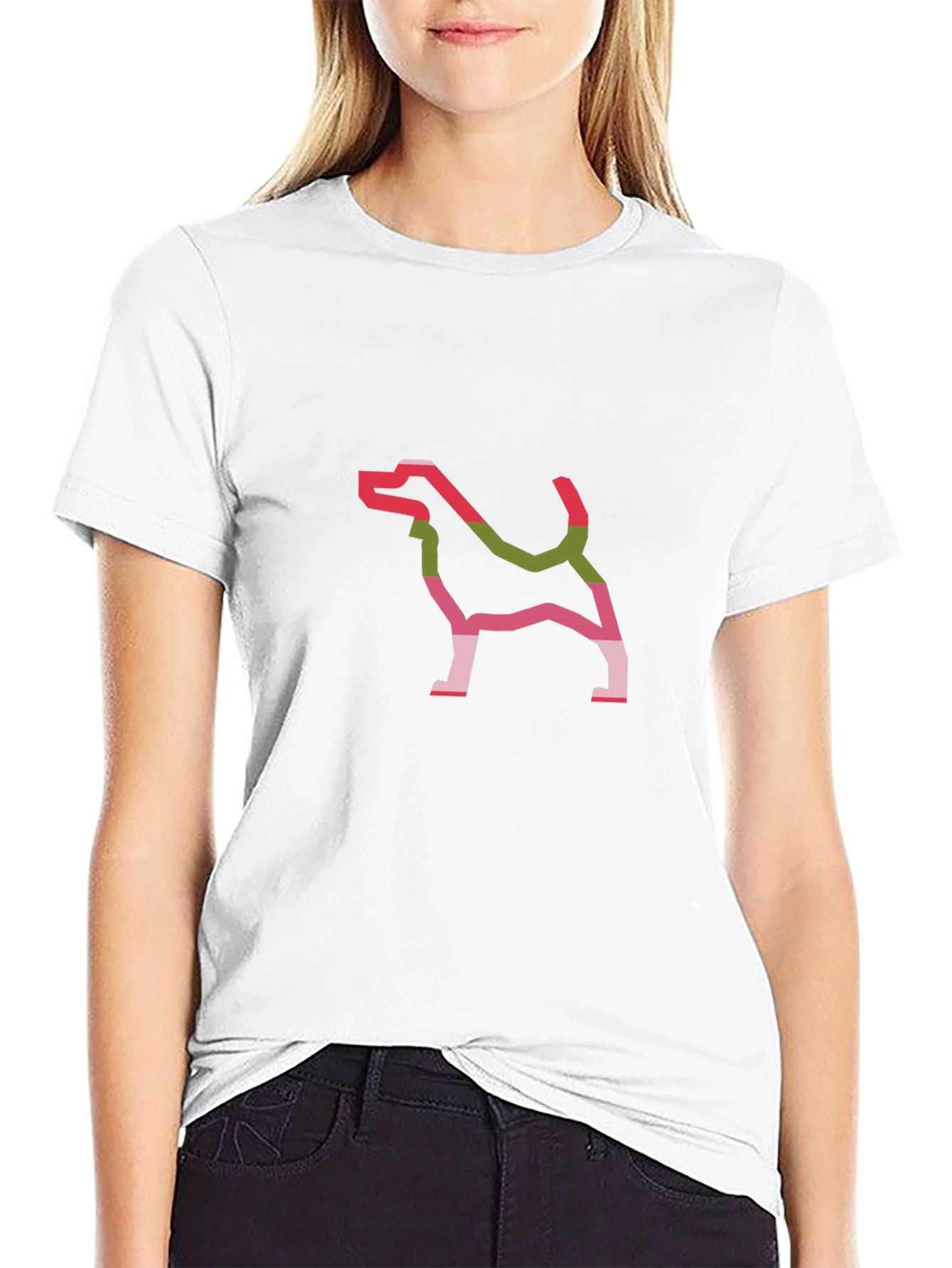 Dog Outline Graphic Tee - Black