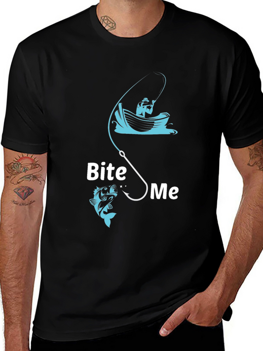 Bite Me Funny Fishing T-Shirt - Great for Anglers