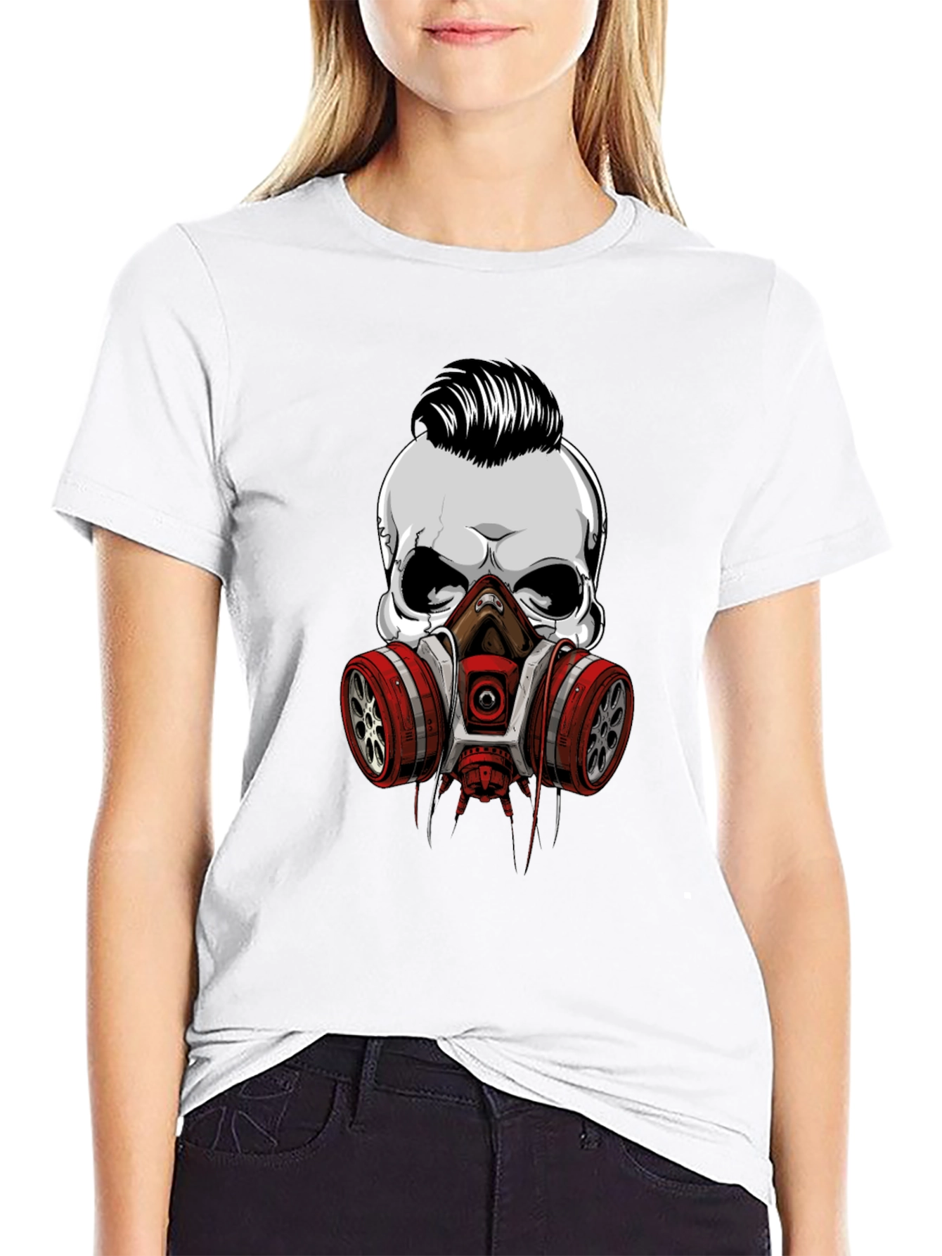 Skull Gas Mask Graphic T-Shirt - Edgy Style