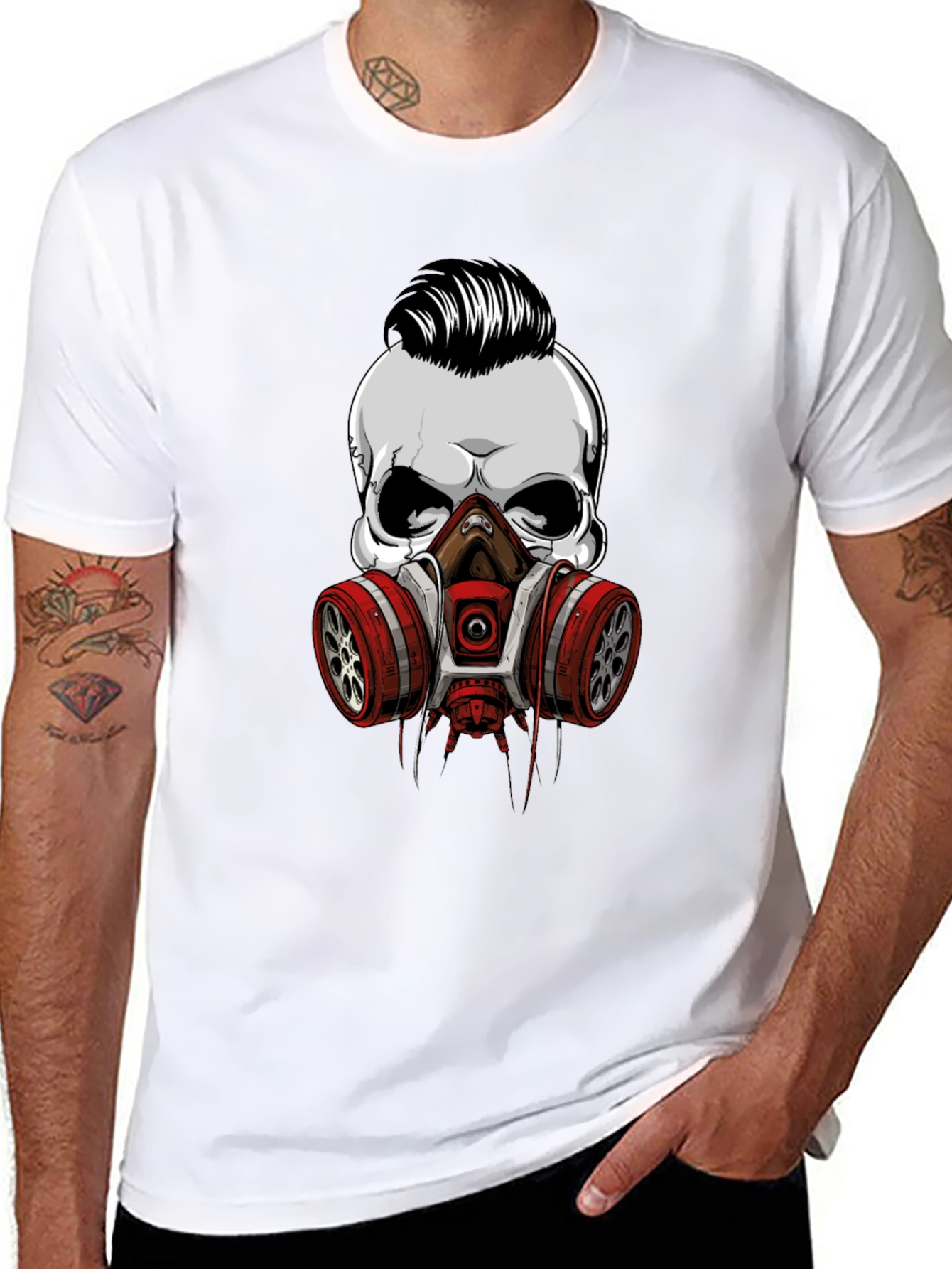 Skull Gas Mask Graphic T-Shirt - Edgy Style