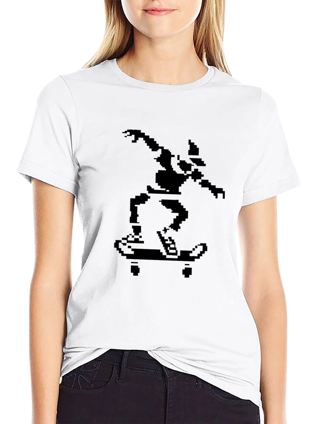 Pixel Skater Graphic Tee - Retro Style