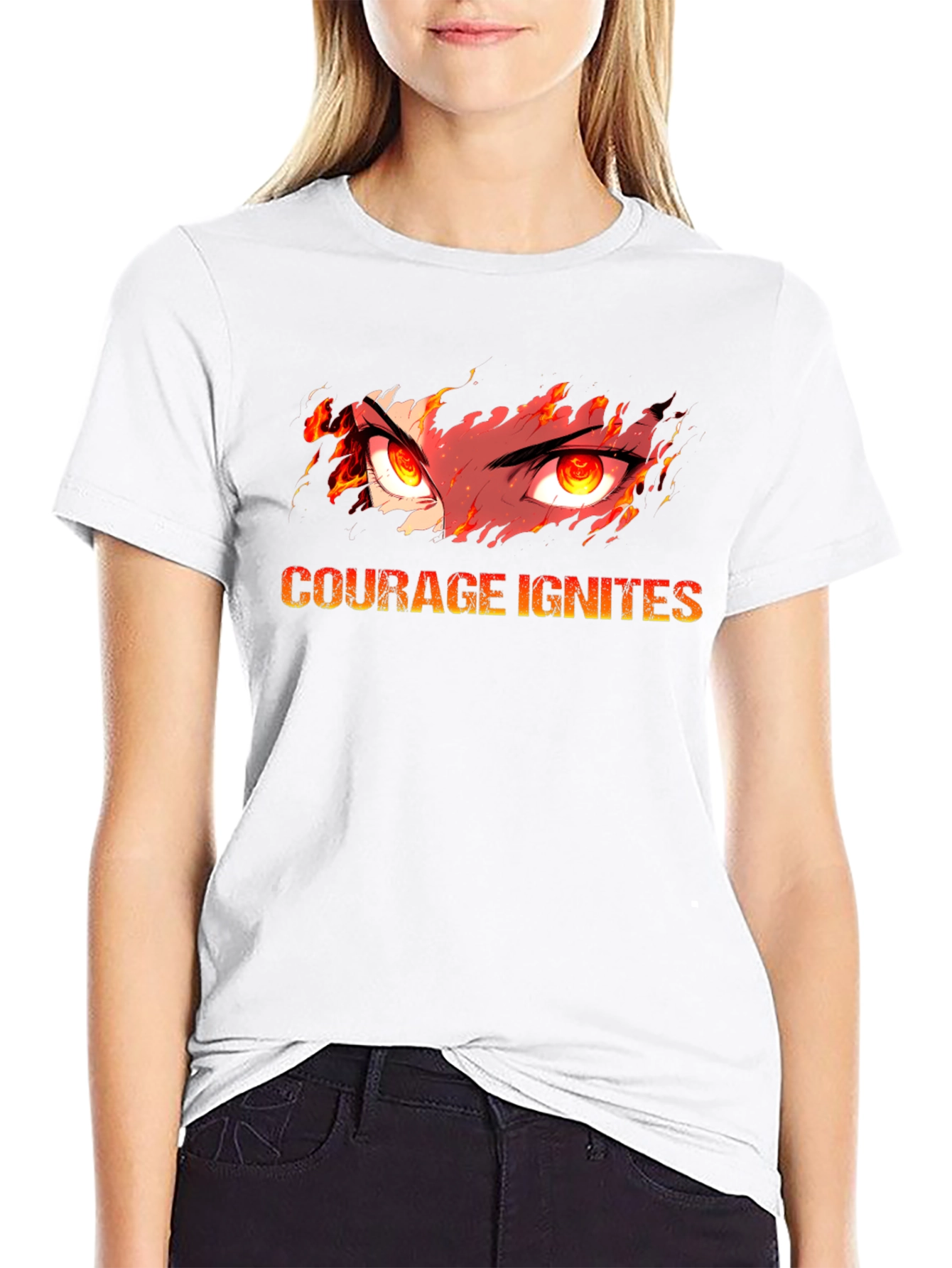 Courage Ignites Graphic Black T-Shirt