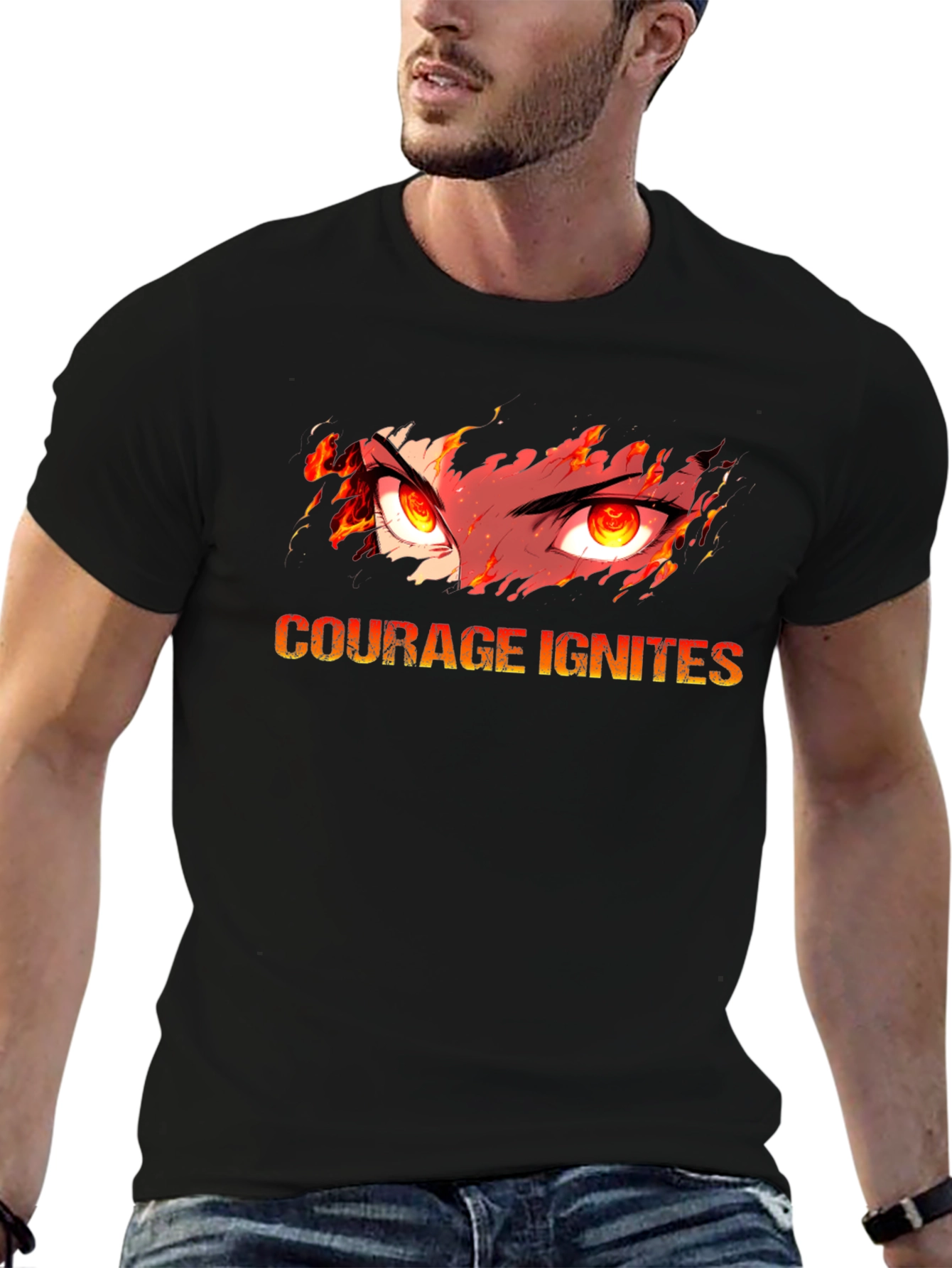 Courage Ignites Graphic Black T-Shirt