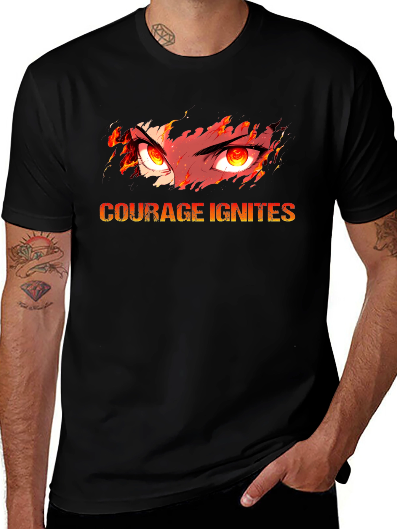 Courage Ignites Graphic Black T-Shirt