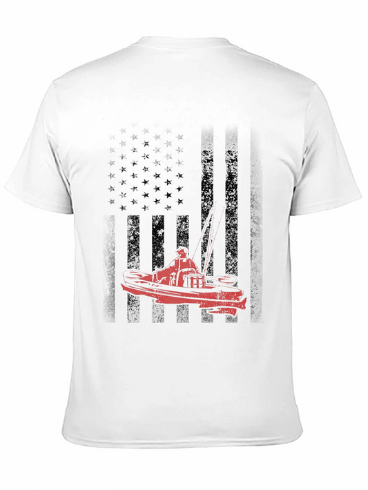 American Flag Boat Graphic Tee - Black