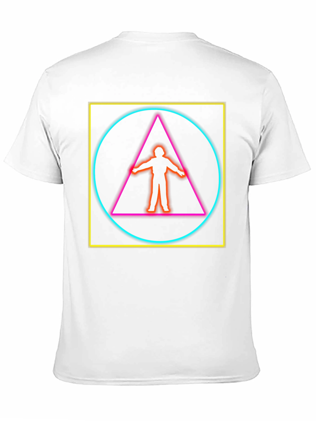 Geometric Neon Graphic Tee - Edgy Style