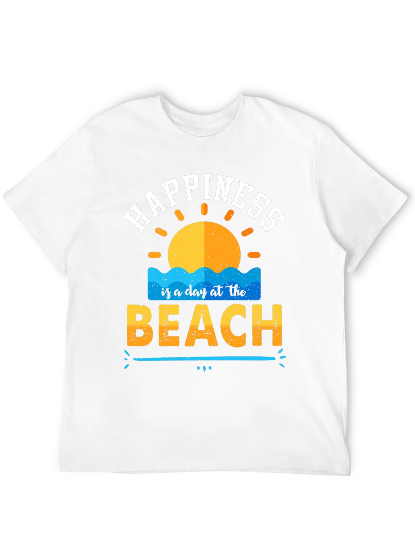 Happiness is a Day at the Beach Black T-Shirt
