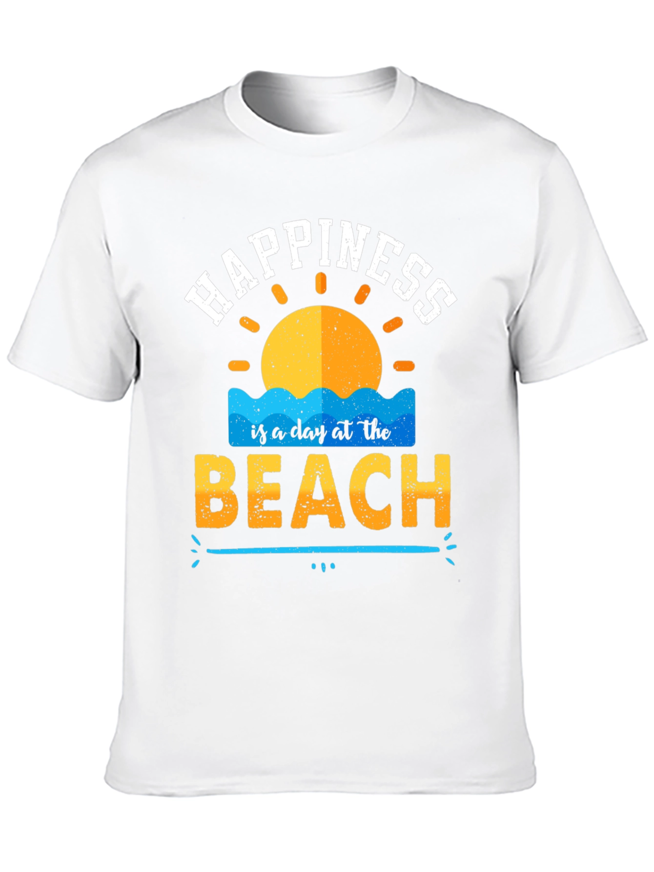 Happiness is a Day at the Beach Black T-Shirt