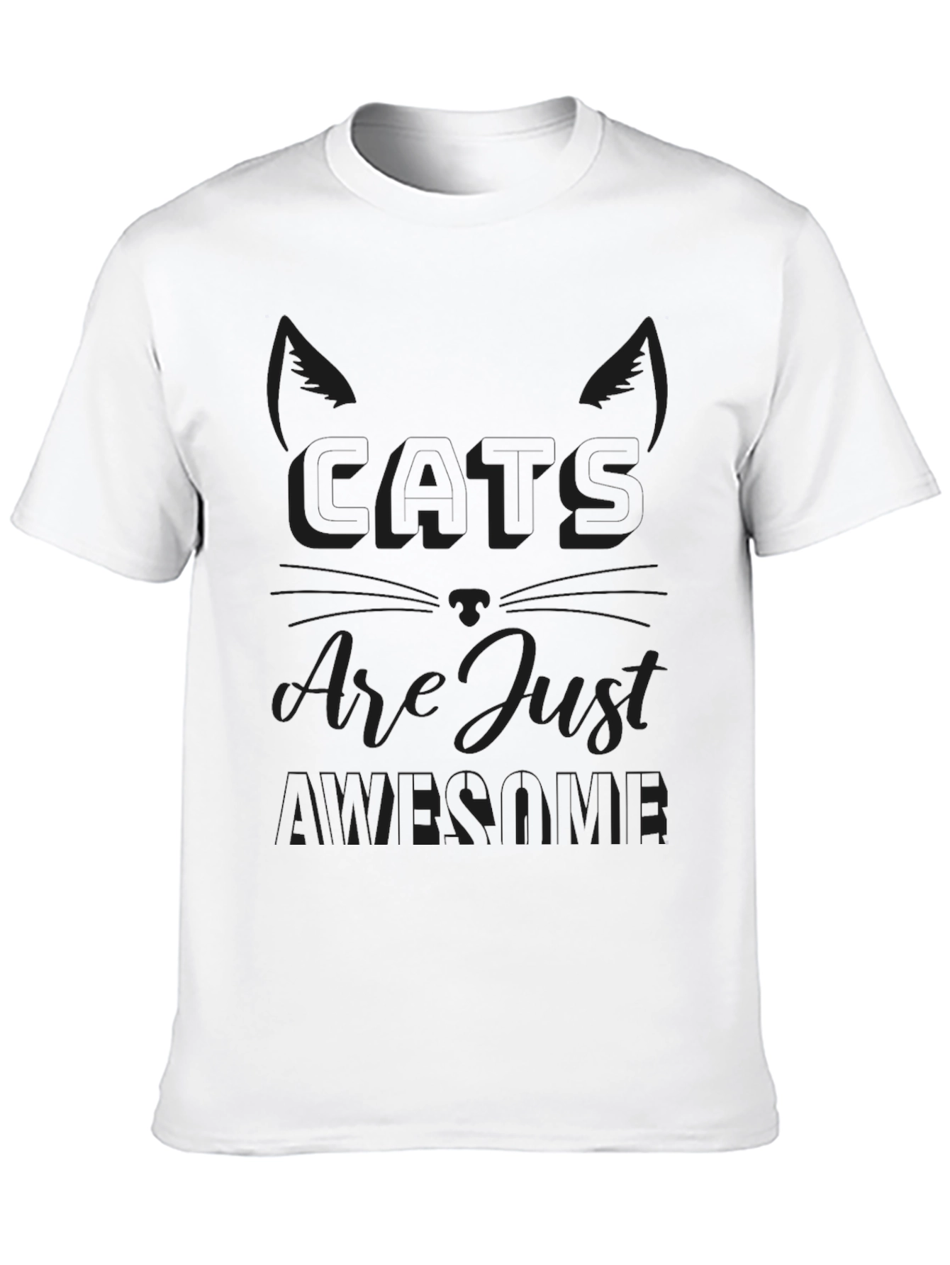 Cats Are Awesome Black T-Shirt