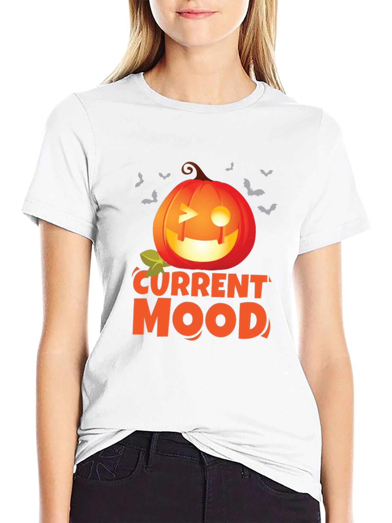 Current Mood Pumpkin Halloween Graphic T-Shirt