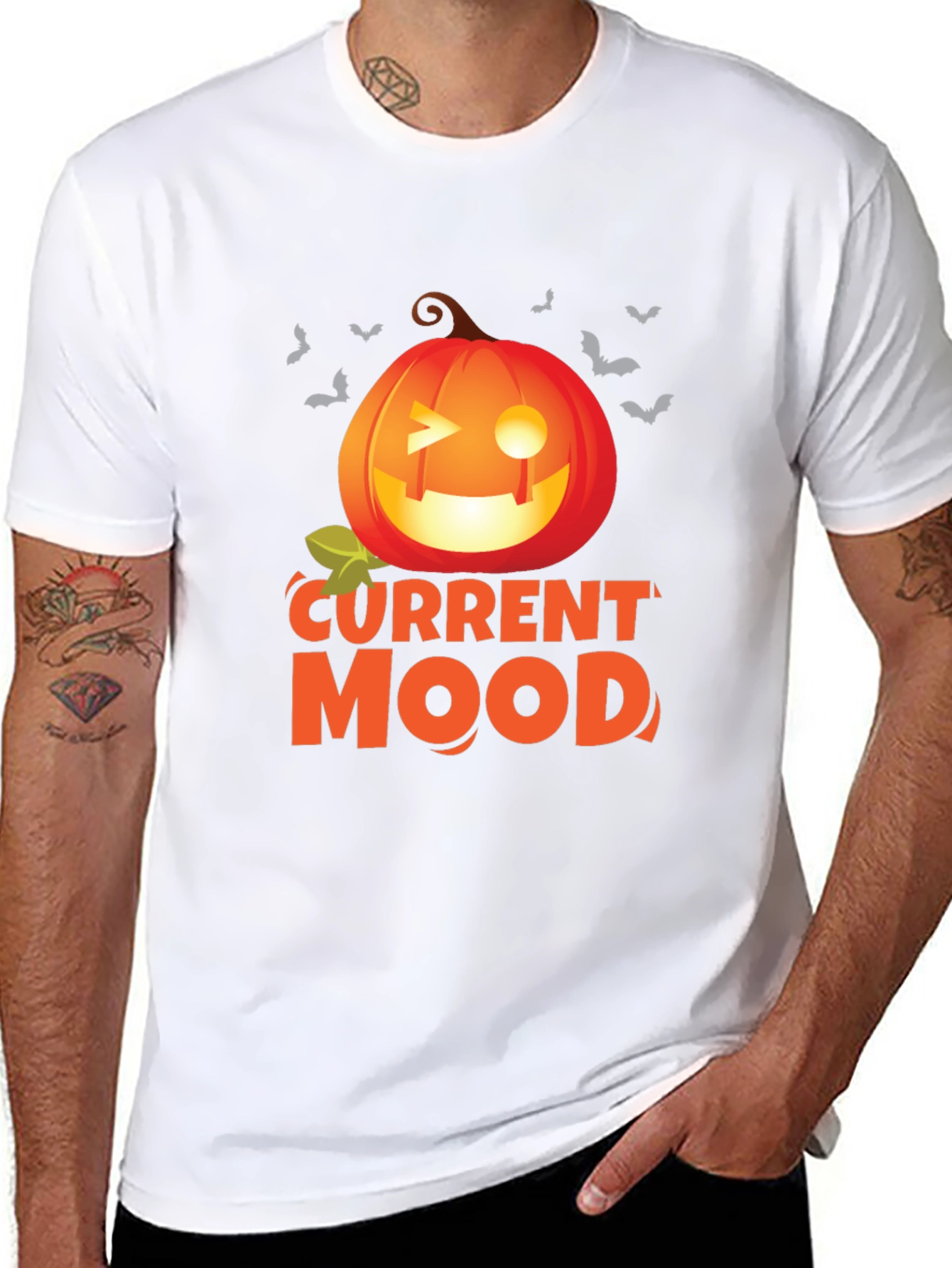 Current Mood Pumpkin Halloween Graphic T-Shirt