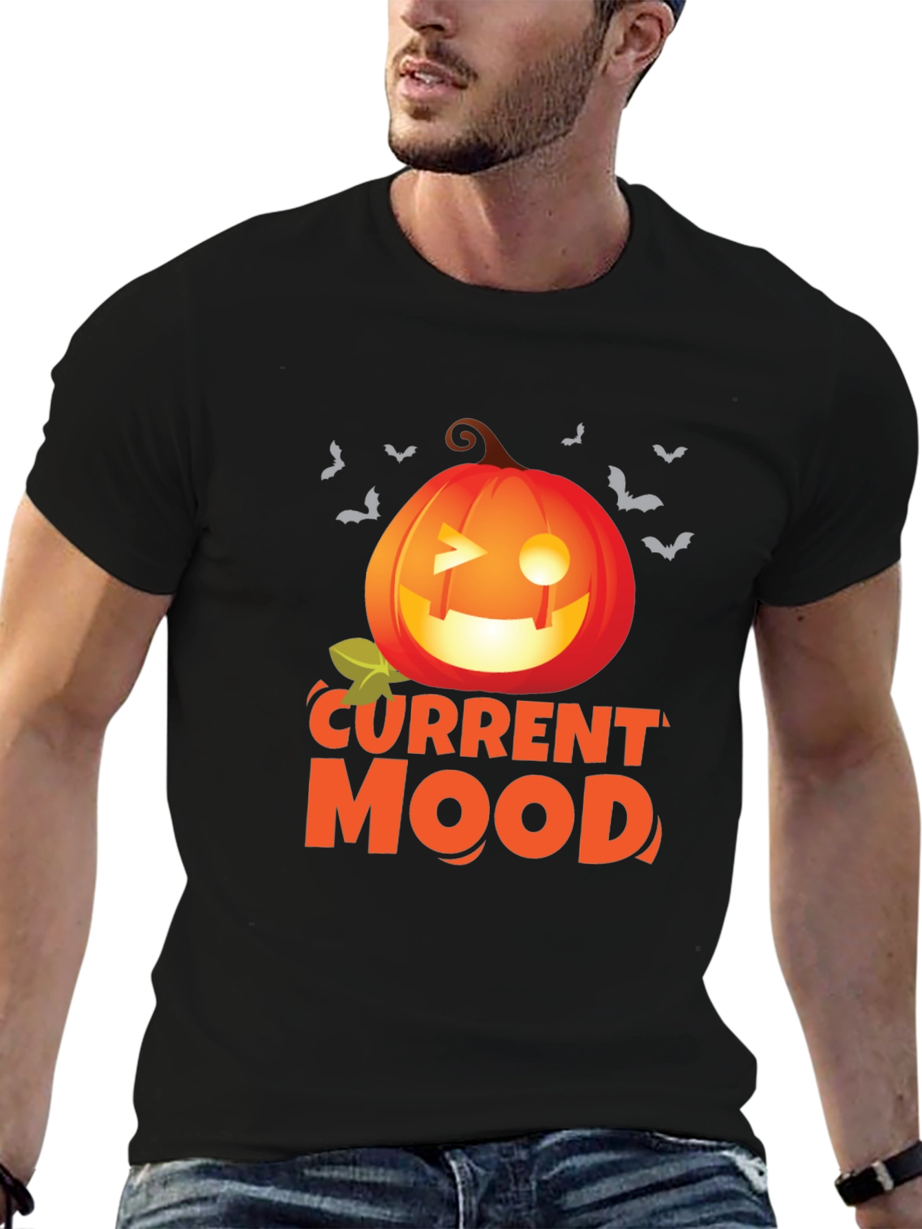 Current Mood Pumpkin Halloween Graphic T-Shirt