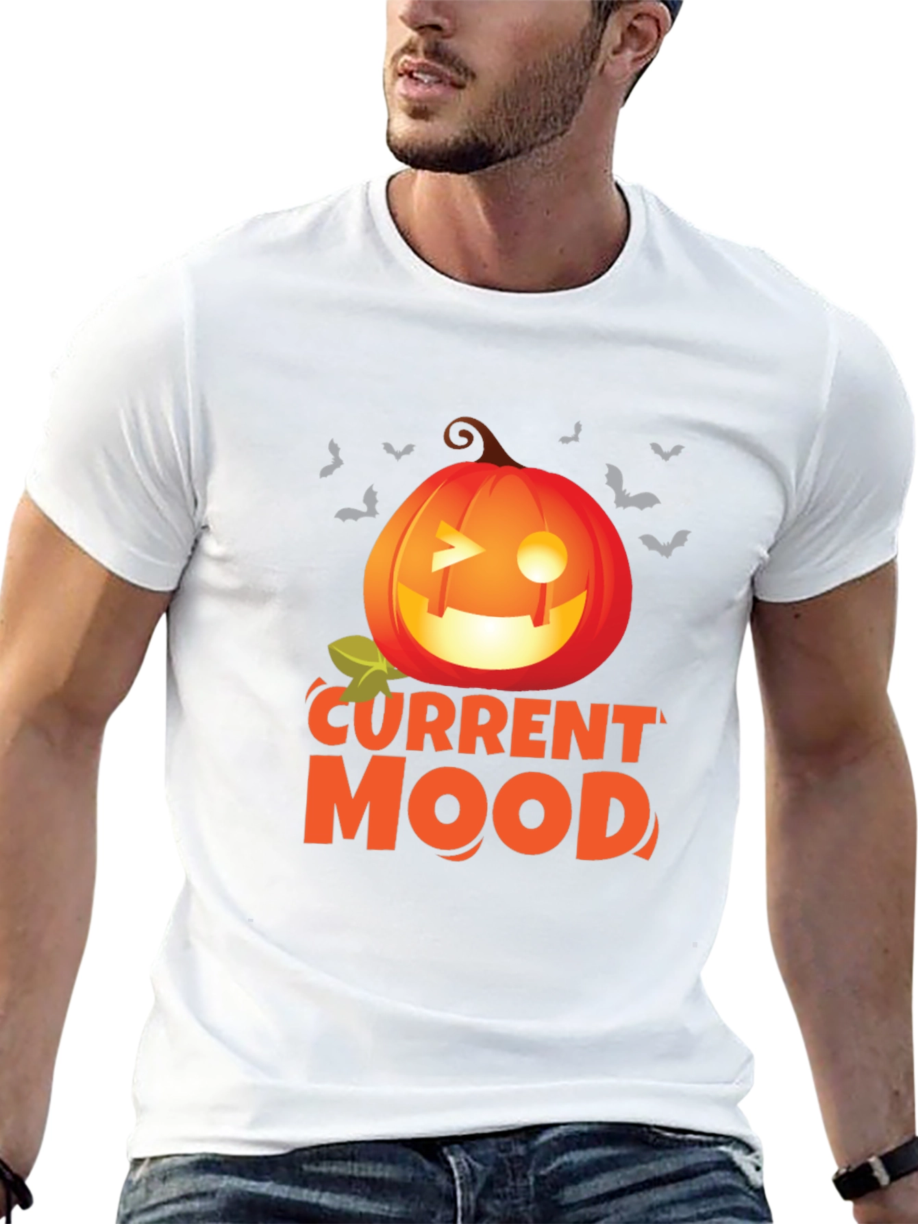 Current Mood Pumpkin Halloween Graphic T-Shirt
