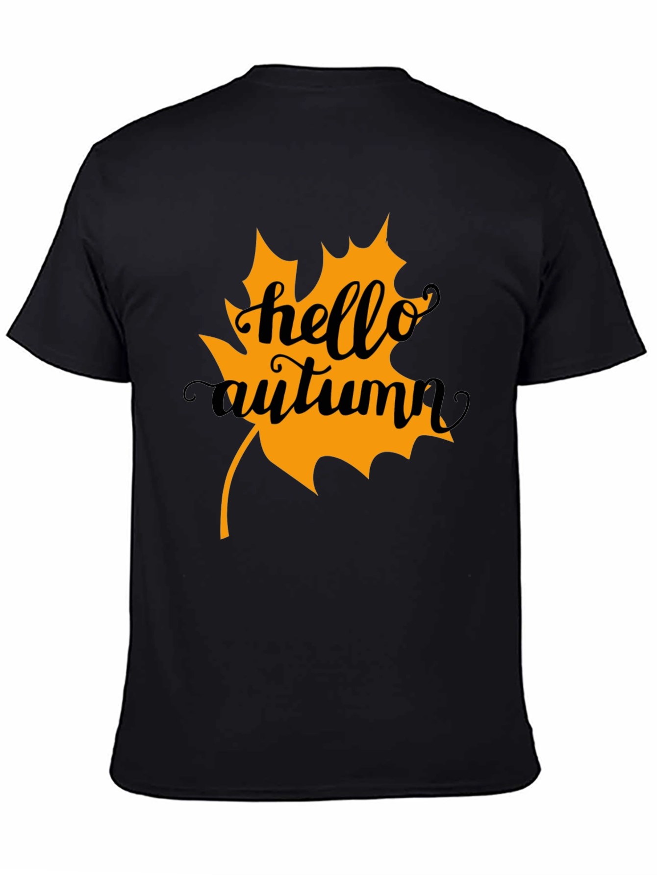 Hello Autumn Black Graphic Tee