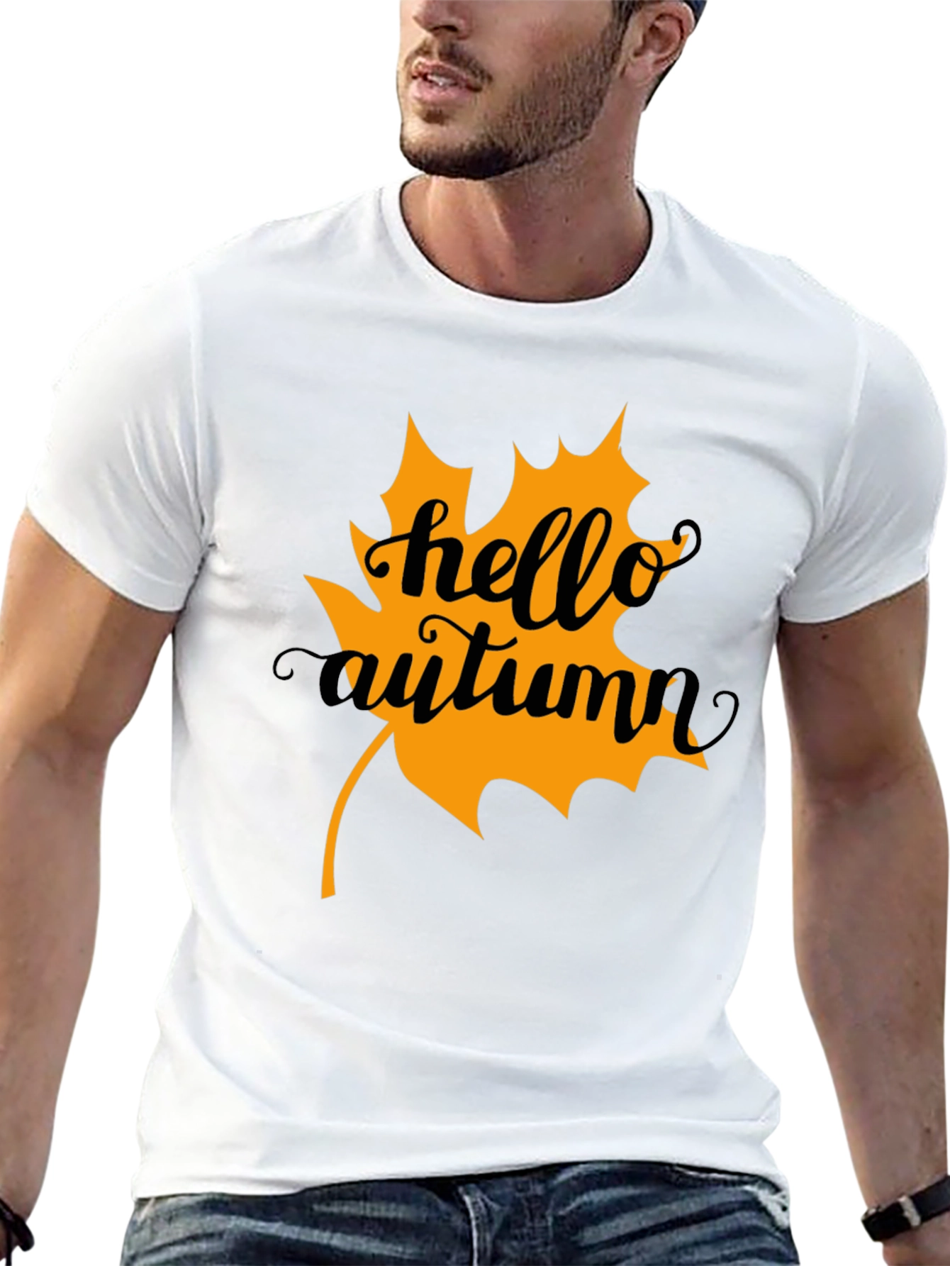 Hello Autumn Black Graphic Tee