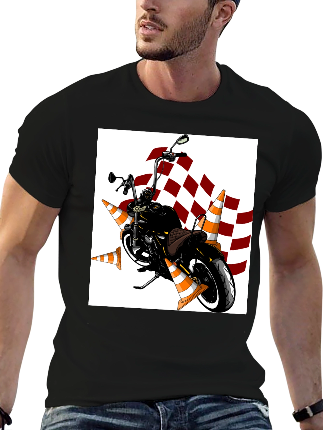 Motorcycle & Cones Graphic Tee