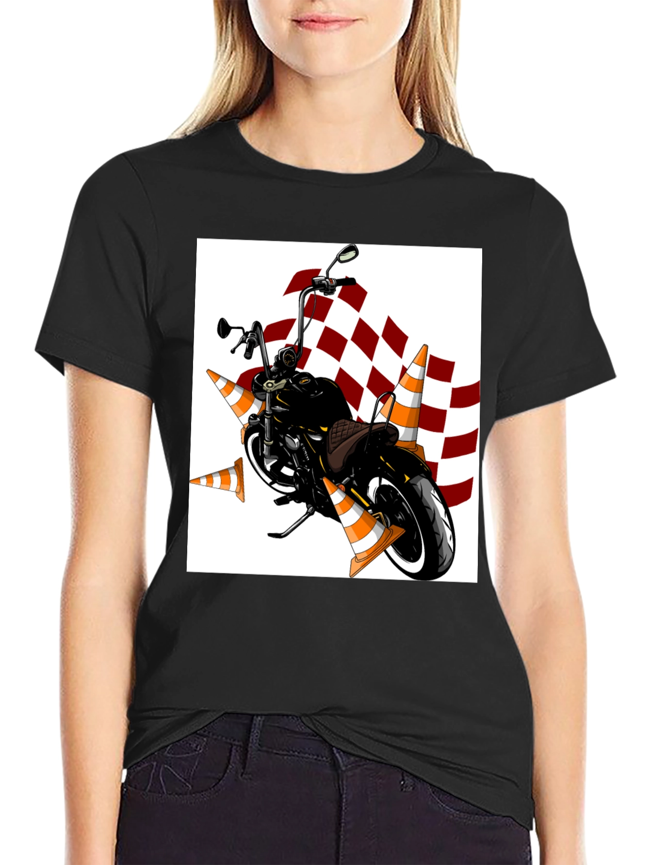 Motorcycle & Cones Graphic Tee