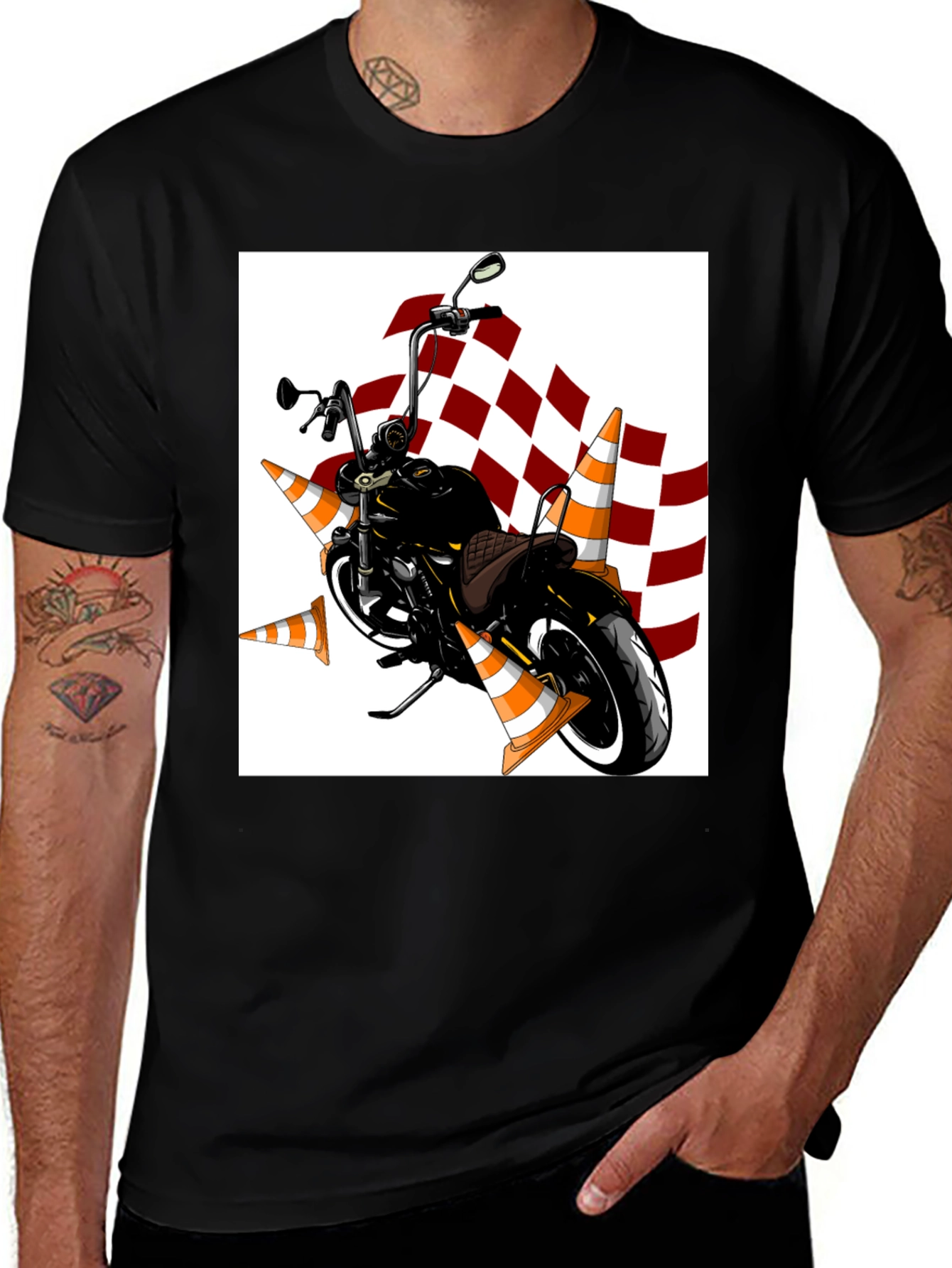 Motorcycle & Cones Graphic Tee