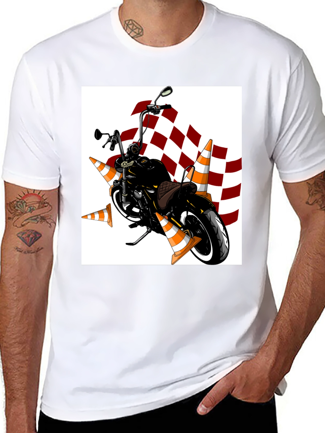 Motorcycle & Cones Graphic Tee