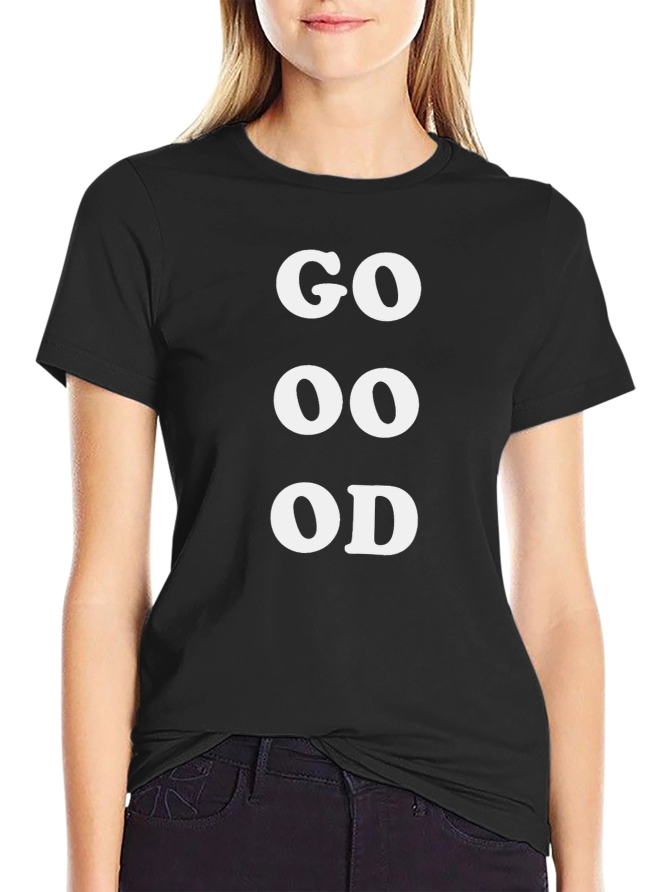 Funny GO OOD OD Black Graphic Tee