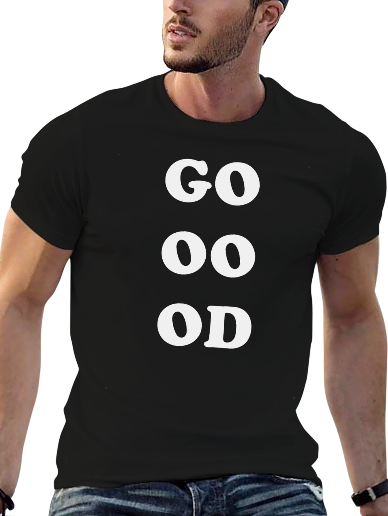 Funny GO OOD OD Black Graphic Tee