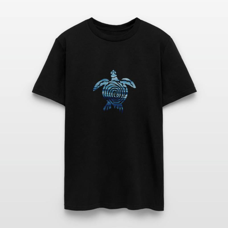 Sea Turtle in Blue Waves