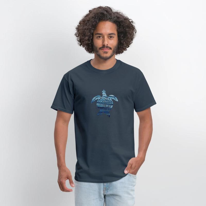 Sea Turtle in Blue Waves