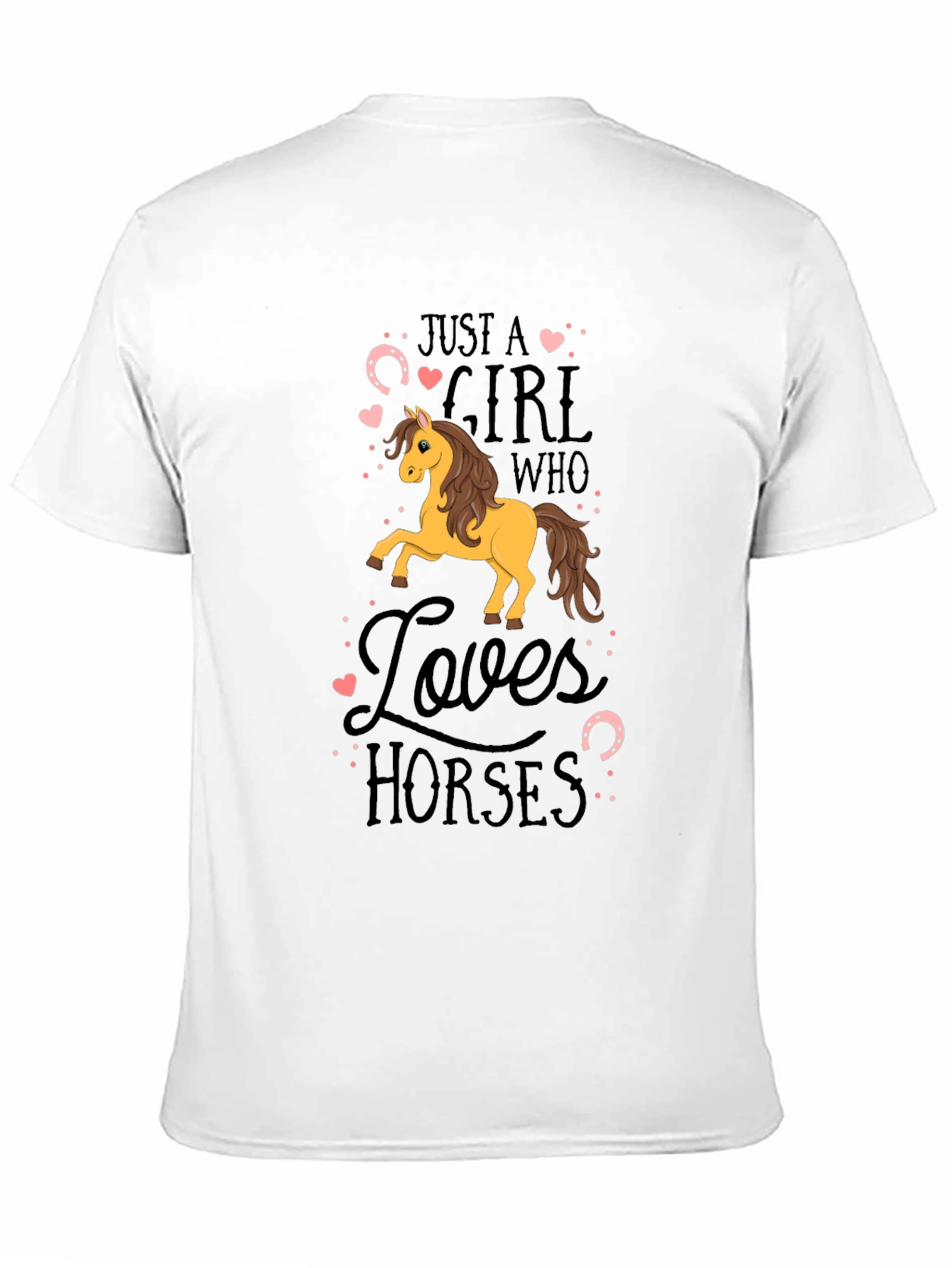 Girl Who Loves Horses Black T-Shirt