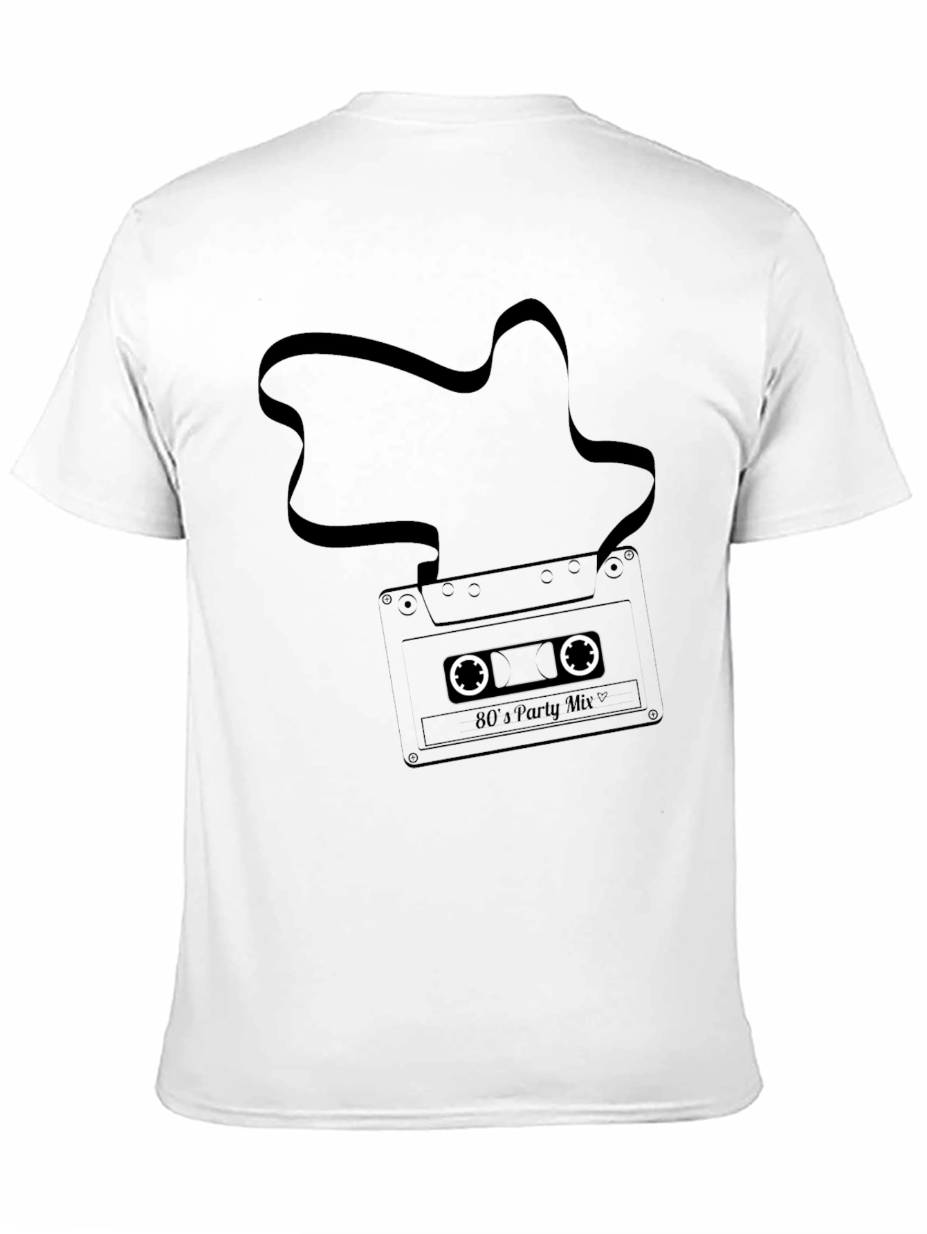 Retro 80s Party Mix Cassette Tape Black T-Shirt