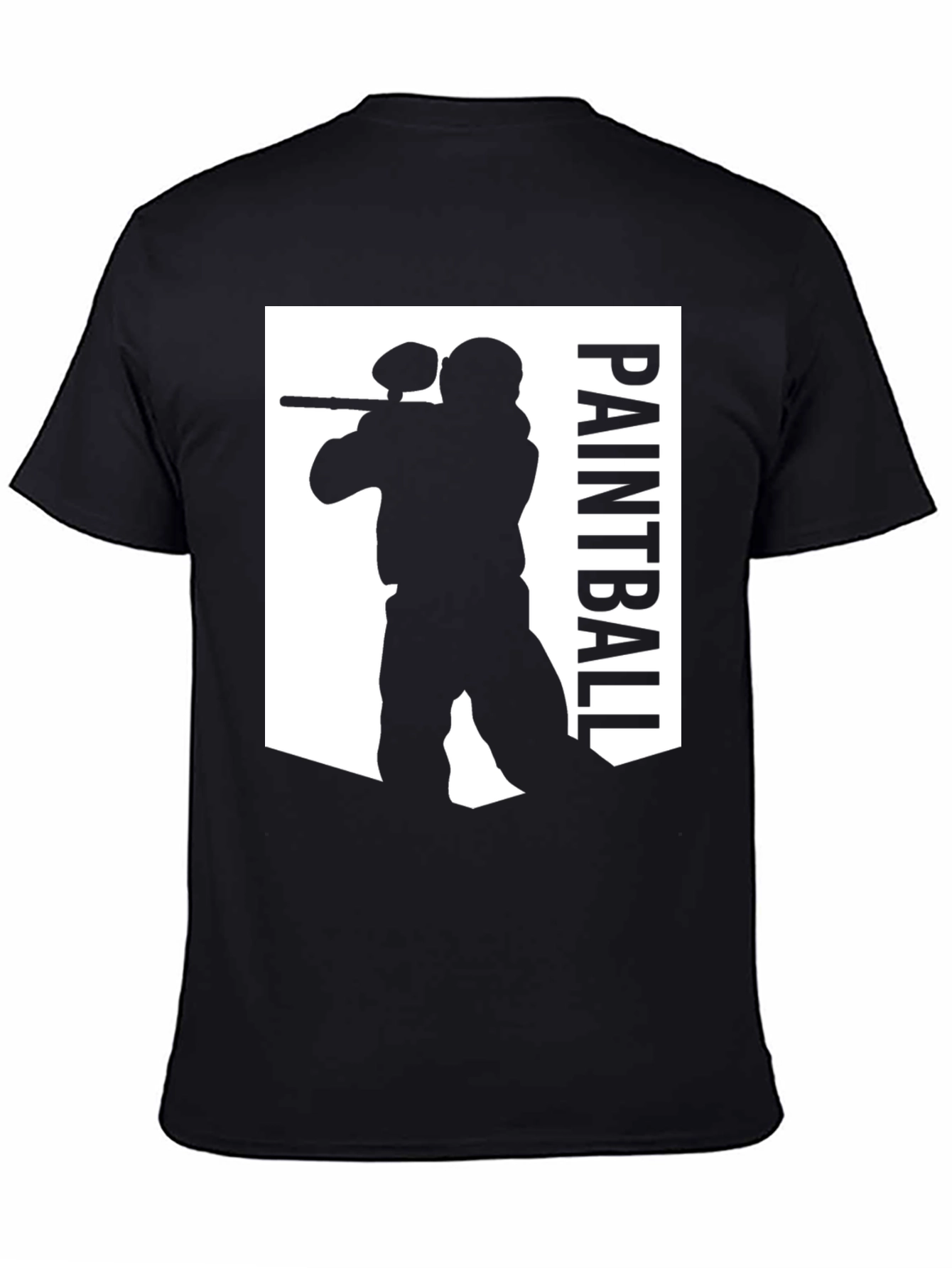 Paintball Player Graphic Tee - Black Cotton Shirt