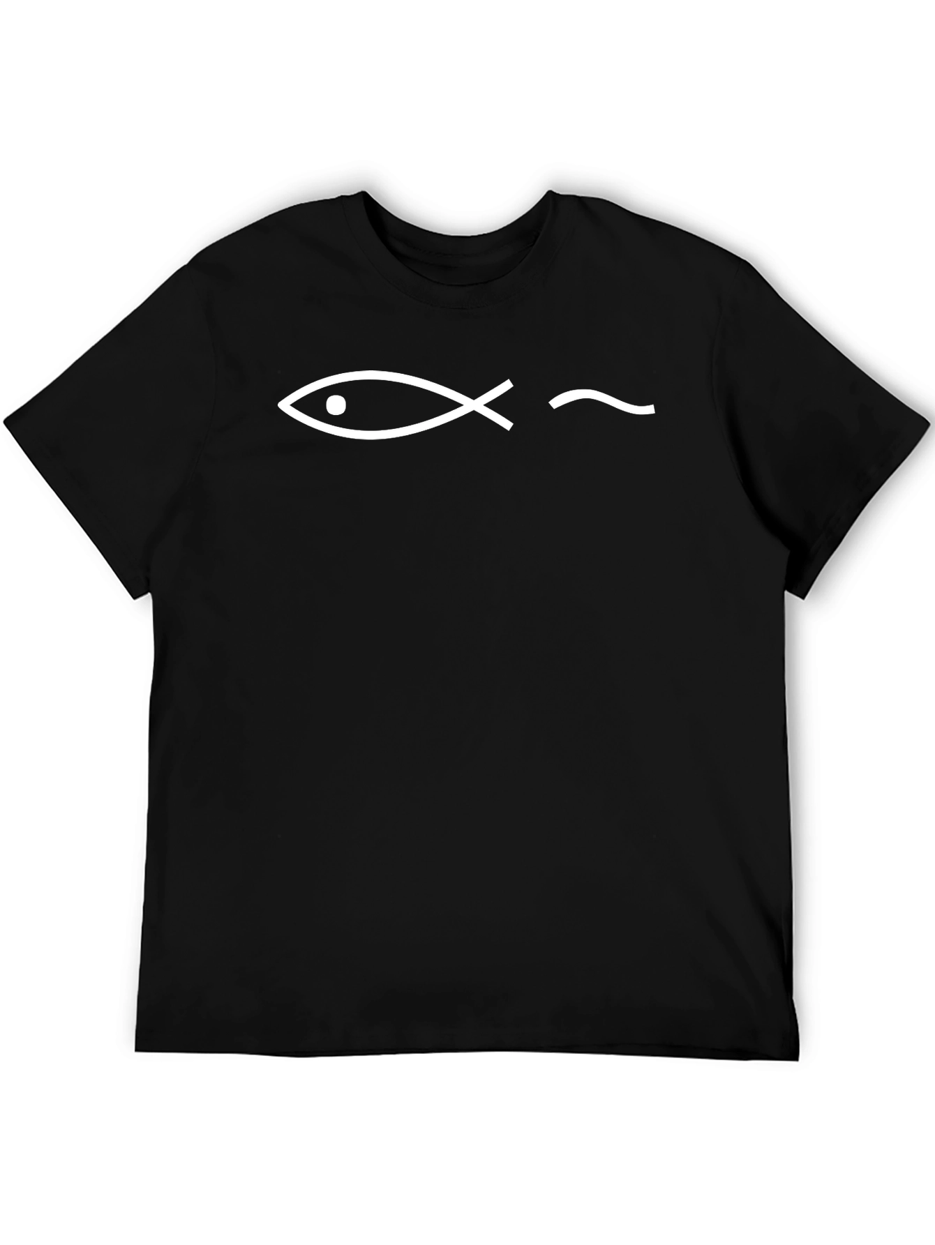Black Christian Fish & Darwin Fish T-Shirt