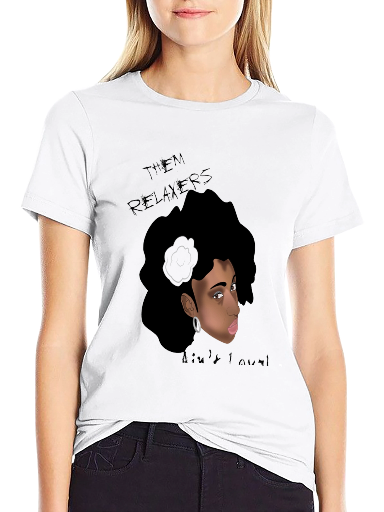 Relaxed Hair Graphic Tee - Black