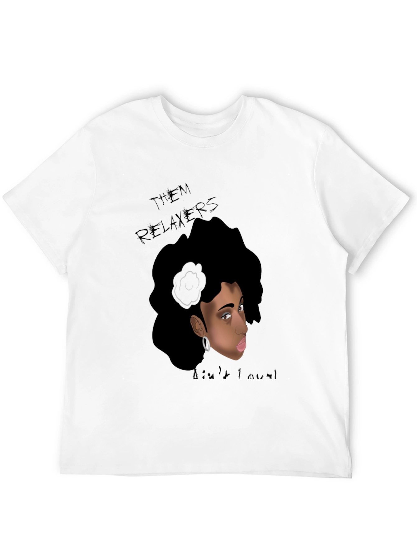 Relaxed Hair Graphic Tee - Black
