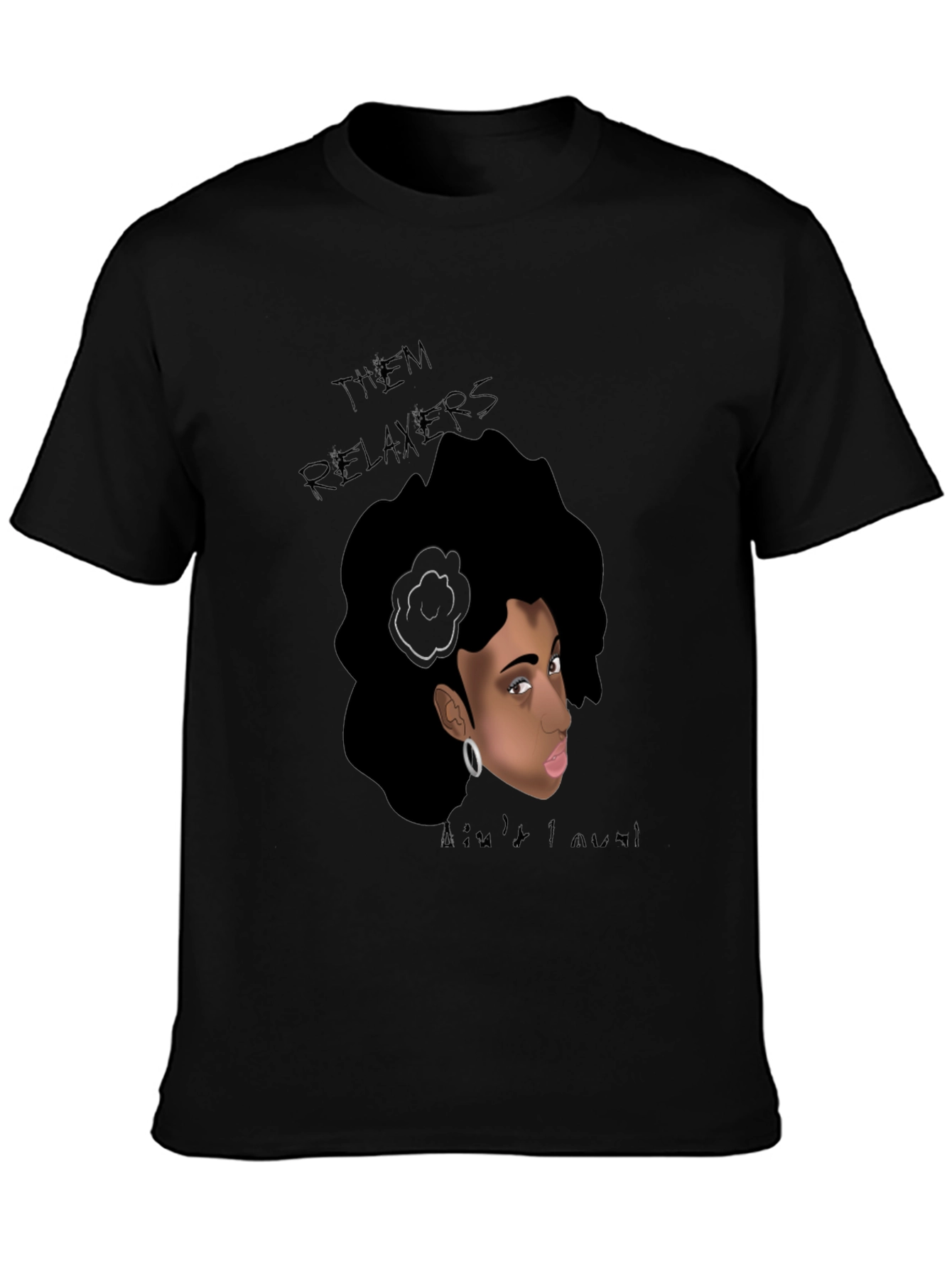 Relaxed Hair Graphic Tee - Black