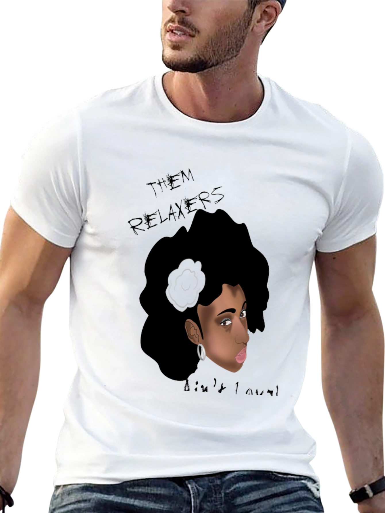 Relaxed Hair Graphic Tee - Black