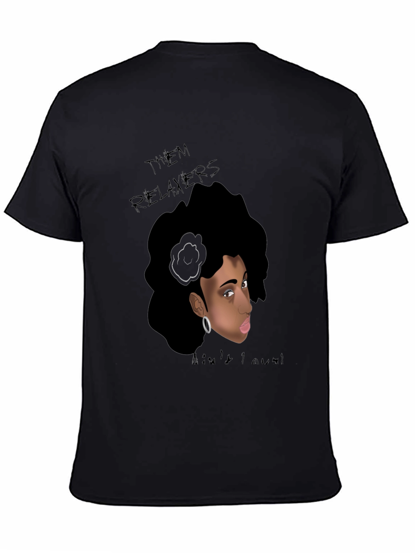Relaxed Hair Graphic Tee - Black